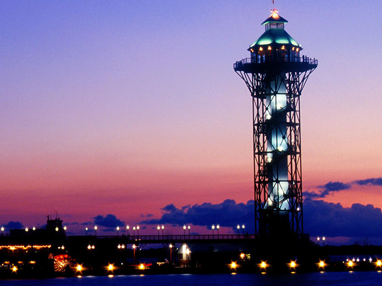 Bicentennial Tower in the City of Erie is pictured at sunset