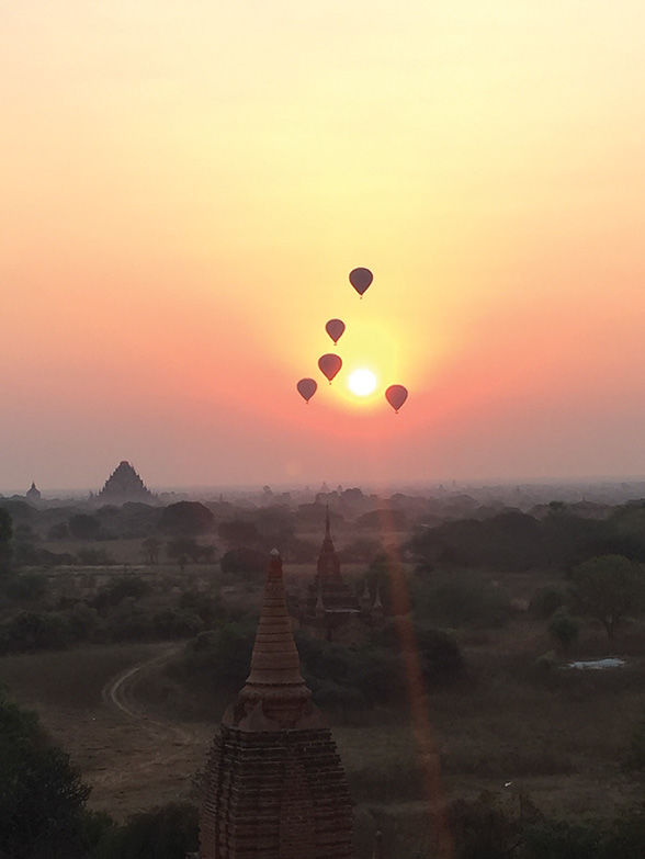 By Brittany Martinelli, hot air balloons in Bagan, Myanmar.