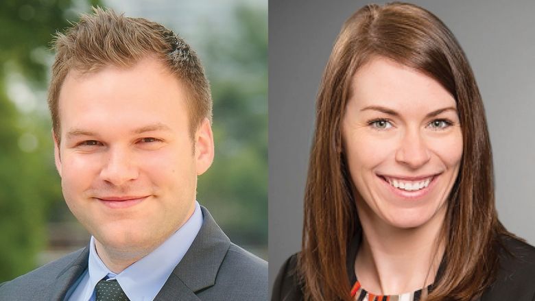 Two Penn State Behrend alumni who will return as featured guests in the Finance Speaker Series
