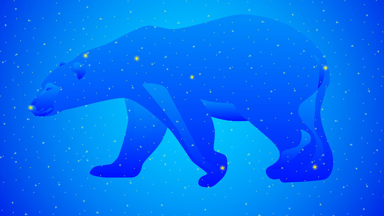 A drawing of the constellation Ursa Major, which often is represented as a bear.