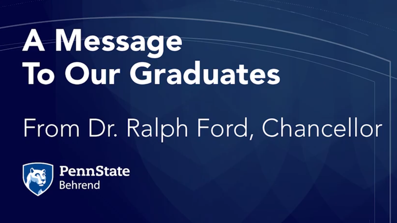 A title card reading "A Message To Our Graduates."