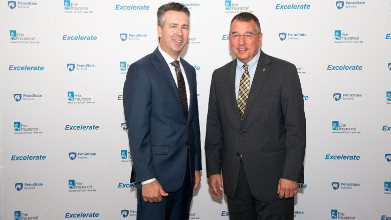 Penn State Behrend Chancellor Ralph Ford and Erie Insurance President and CEO Tim NeCastro