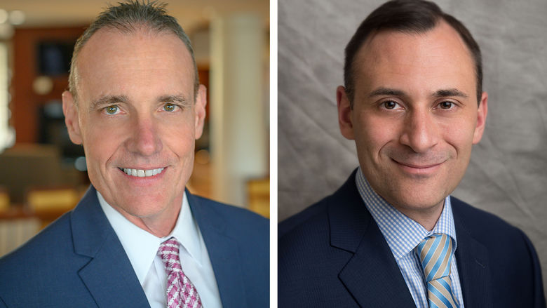 Portraits of Bill Kelly and John Battilana, who will be featured speakers at Penn State Behrend's 2020 Finance Day program
