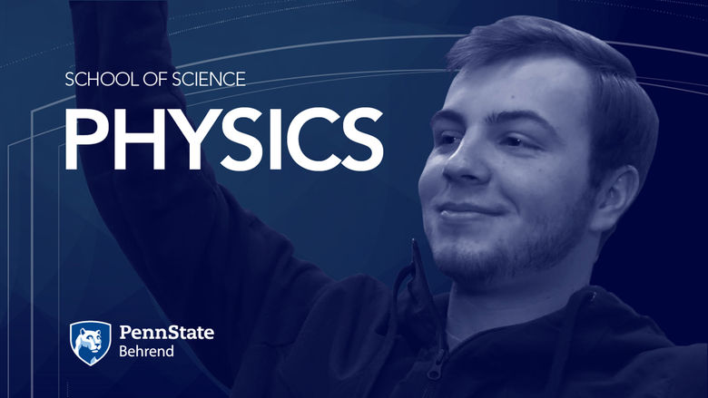 Physics at Penn State Behrend: A Physics student at Penn State Behrend raises his hand in class.