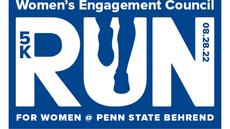 A graphic promoting the Women's Engagement Council Run at Penn State Behrend