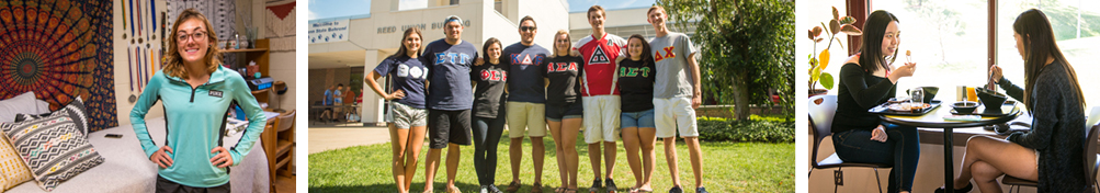 Student Life Students show aspects of life at Behrend--from decorating dorm rooms to participating in Greek Life to dining at Dobbins Dining Hall.