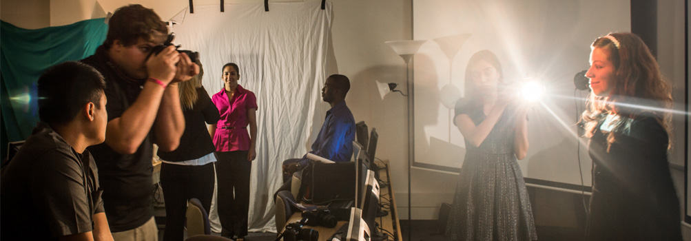 Students take part in a lighting workshop