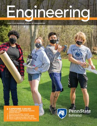 Engineering News - 2020 Cover featuring male wearing virtual reality goggles and 3D plant and watering can in background