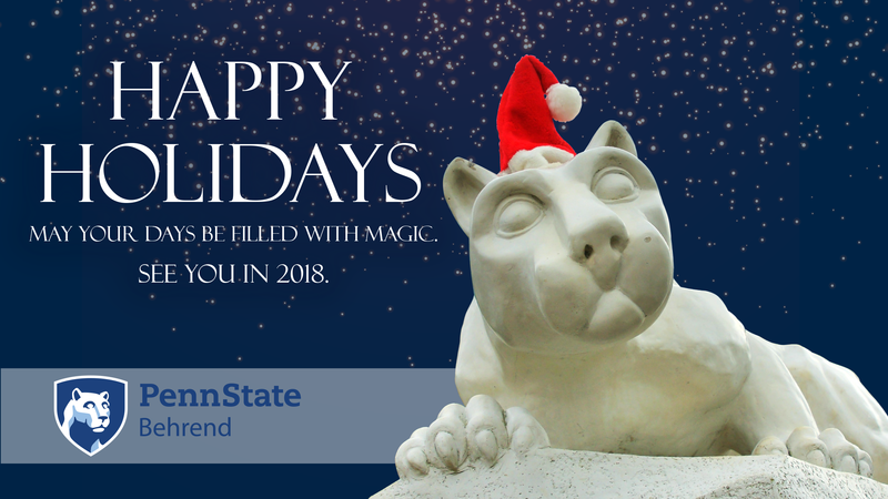 The Nittany Lion wears a Santa hat.
