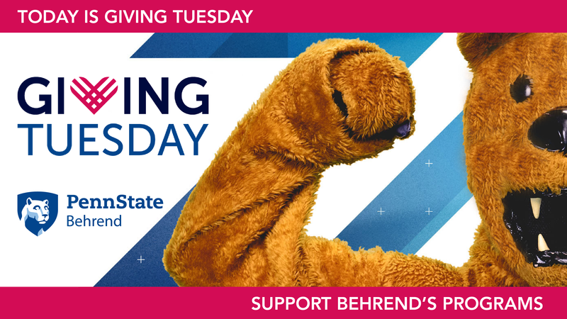 A graphic showing the Nittany Lion next to the words "Giving Tuesday."
