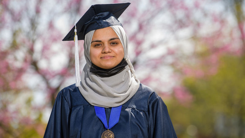 A portrait of Penn State Behrend graduate Alaa Kareem