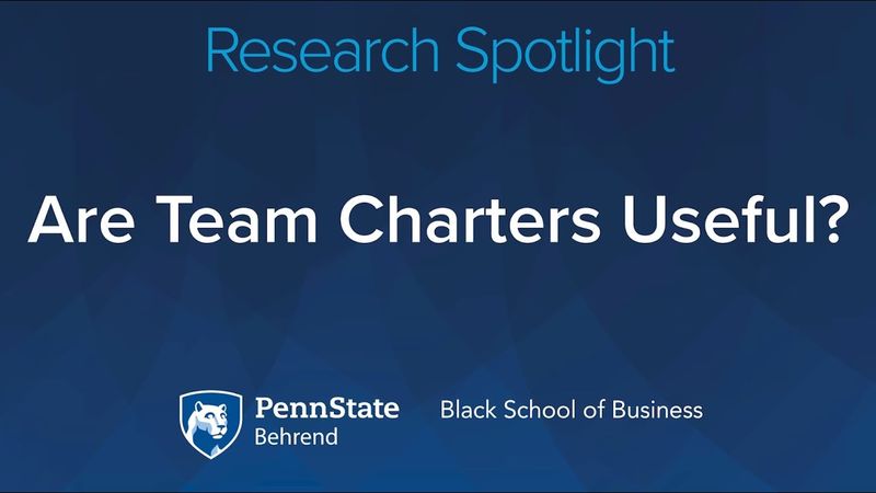 Black School of Business Research Spotlight: Are Team Charters Useful?
