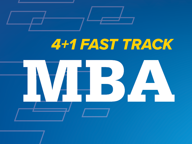 Image with the words 4+1 Fast Track MBA