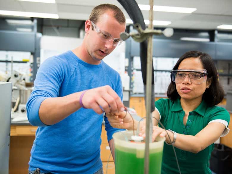 Penn State Behrend students learn from hands-on experiments.