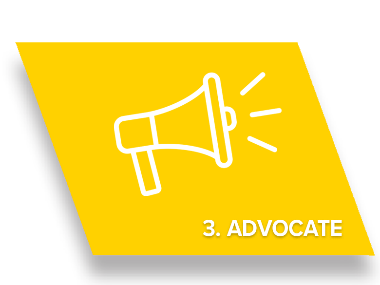 Graphic with word Advocate