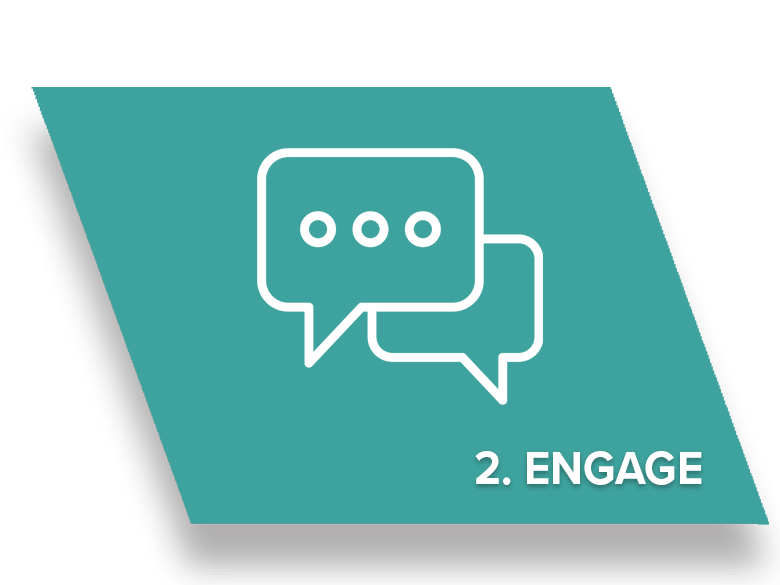 Graphic saying Engage