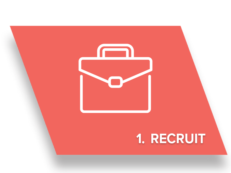 Graphic with word Recruit