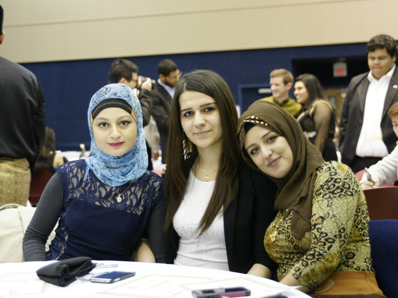 Three students at the MSA Banquet pictured.