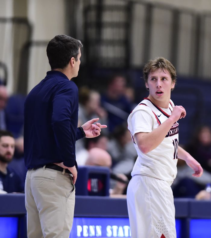 Andy Niland, right, is in his final season as a member of the Penn State Behrend men's basketball team. He's flourished under the tutelage of his father, having made several All-AMCC teams and scoring more than 1,000 career points as a member of the Lions.