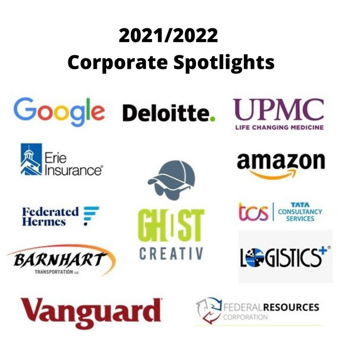 2021-22 Corporate Spotlights -- See caption under image for full description.