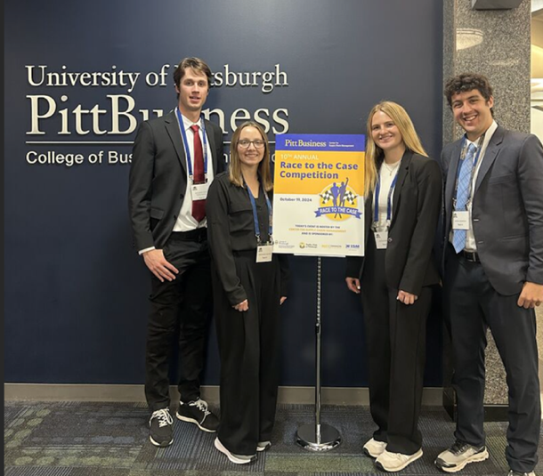 PSCM students at 2024 SCM Case Competition. From left: Benjamin Tandlmayer, Stephanie Helman, Alexia Brown, Aaron Kovatch