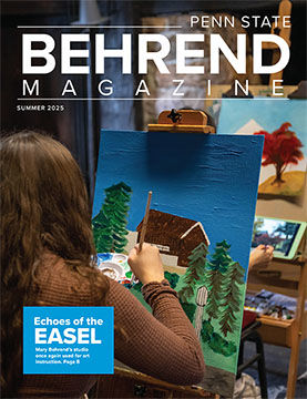 Female student painting in the Mary Behrend studio