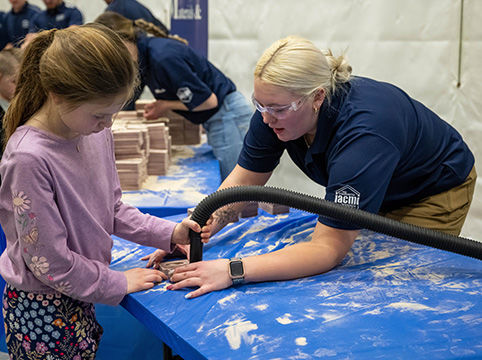 Young people were able to try out metal casting at Behrend's STEAM fair this past spring.