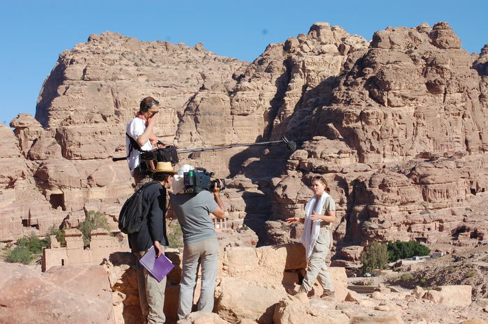Leigh-Ann Bedal, associate professor of anthropology, at an archeological dig in Jordan