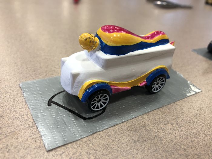 For their PLASTCar project, the Diehl Elementary School team of Samira Babiker, Laila Abdirahman, Inihya Vaughn and Julie Lauris created the unicorn ice cream truck.