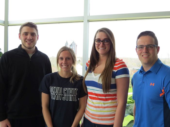 Accounting Scholarship Winners: From left, Chris Martone, Nicole Overby, Meredith Snyder, and Andrew Buzzelli