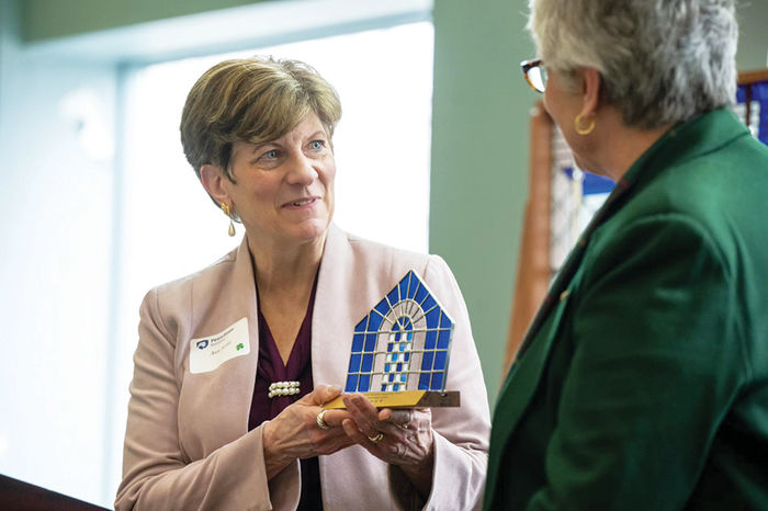 Ann K. Scott, recently retired community outreach manager for Erie Insurance Group, is the recipient of the inaugural Mary Behrend Impact Award, presented by Penn State Behrend’s Women’s Engagement Council (WEC).