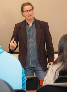 Dave Blazek talks with Behrend students in MKTG 441 Sustainability in Marketing Strategy this spring.