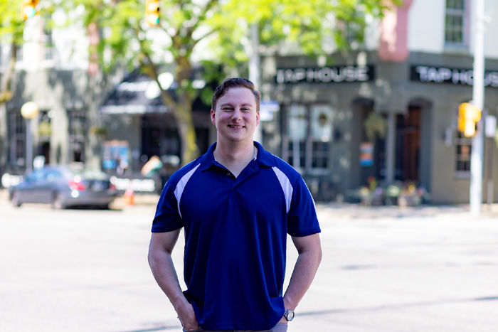 A portrait of Brendan Daugherty, an adjunct theatre faculty member at Penn State Behrend.