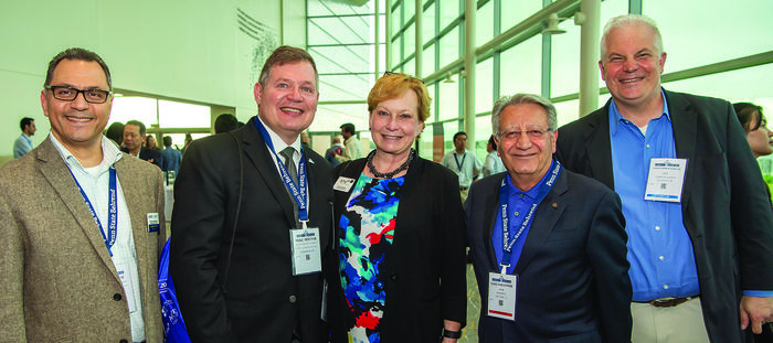 From left, Conference Chair Dr. Ihab Ragai, associate professor of engineering; 2014 SME President Michael Molnar; SME Executive Director and CEO Sandra Bouckley; ASME President Said Jahanmir; and SME’s Senior Director of Communications Christopher Barger.