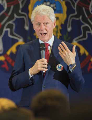 Former President Bill Clinton visited the college this spring to campaign for his wife, Hillary.