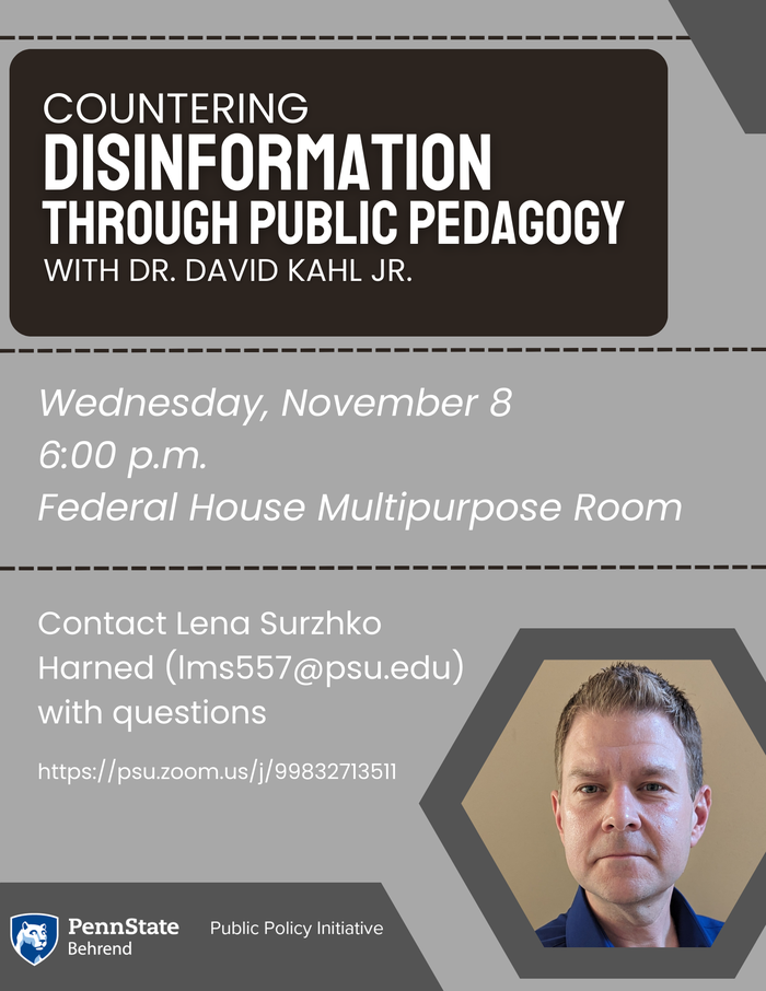 Countering Disinformation Through Public Pedagogy with Dr. David Kahl Jr.