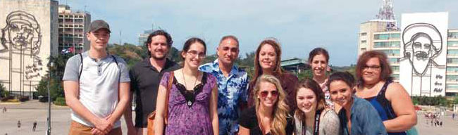 Eight Penn State Behrend students  traveled to Havana in March.