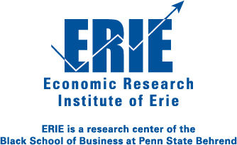 ERIE in blue with a chart arrow. Text: Economic Research Institute of Erie