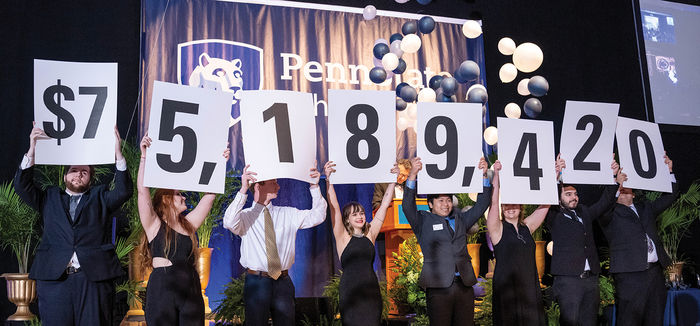 Students revealed Penn State Behrend's final fundraising total at the college's Glenhill Appreciation Dinner in May, marking the conclusion of the six-year campaign. 