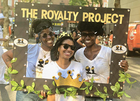 Jacqueline Jackson ’02, right, started the Royalty Project, a nonprofit mentoring program in Harlem, New York, for youth of color. Jackson is pictured with two of the organization’s volunteer mentors, from left, Candice Lawrie and Middle Joy Massingill.