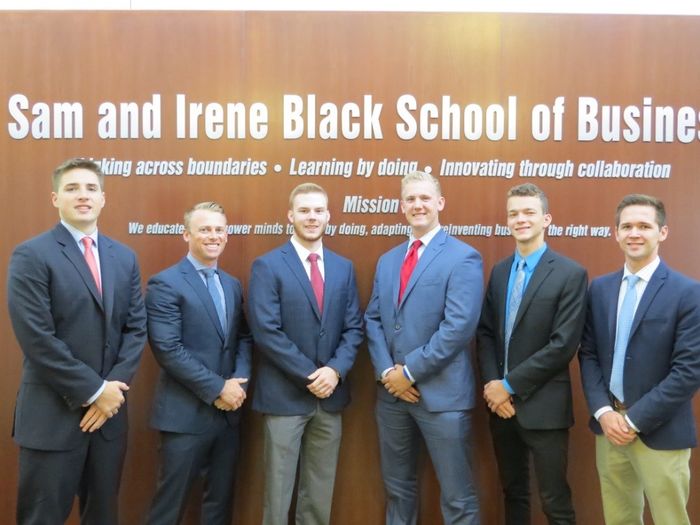 Student Managed Fund Officers: From left, Matthew Colpoys, Andrew Hoverson, Nicholas Findley, Jason Pettner (president), Vilyamir Kolesnichenko, and Max Morrow.