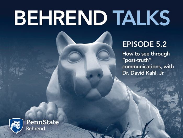 An illustration of the Penn State Nittany Lion shrine under the words "Behrend Talks."