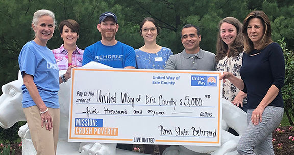 Penn State Behrend Athletics and the Office of Sustainability raised $5,000 for United Way of Erie County