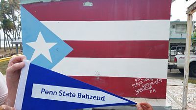 Penn State Behrend Flag and Puerto Rican Flag