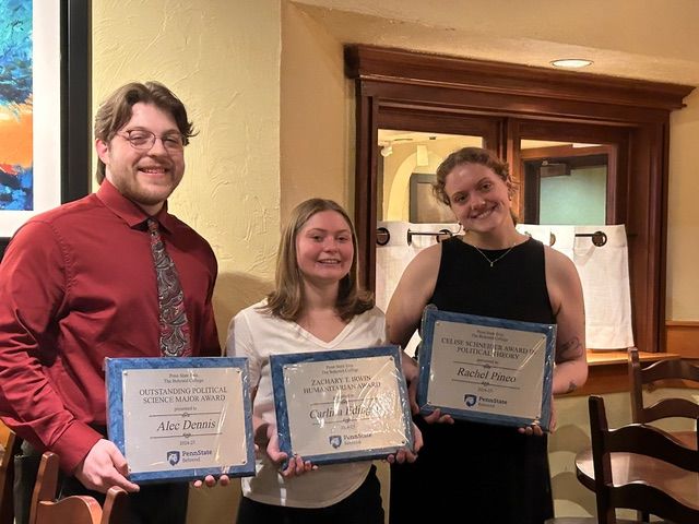 Alec Dennis received an award as Outstanding Political Science Major, 