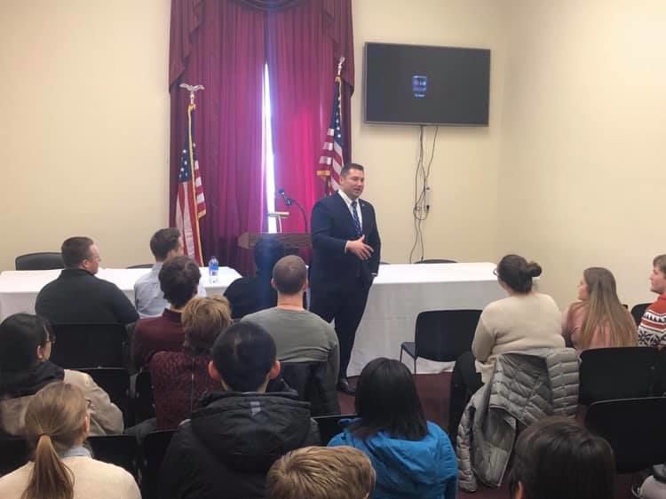 Congressman Guy Reschenthaler, a Penn State Behrend Political Science Alumnus, met with current students on Capitol Hill in March 2019