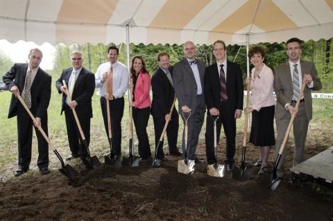 Penn State Behrend officials break ground for a new building.
