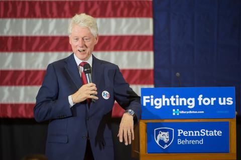 Former President Bill Clinton speaks at Penn State Behrend