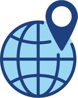 globe with location symbol