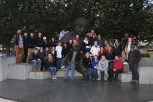 Students visit the Albert Einstein Memorial